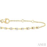 1/4 Ctw Round Cut Diamond Floating Fashion Chain Bracelet in 10K Yellow Gold